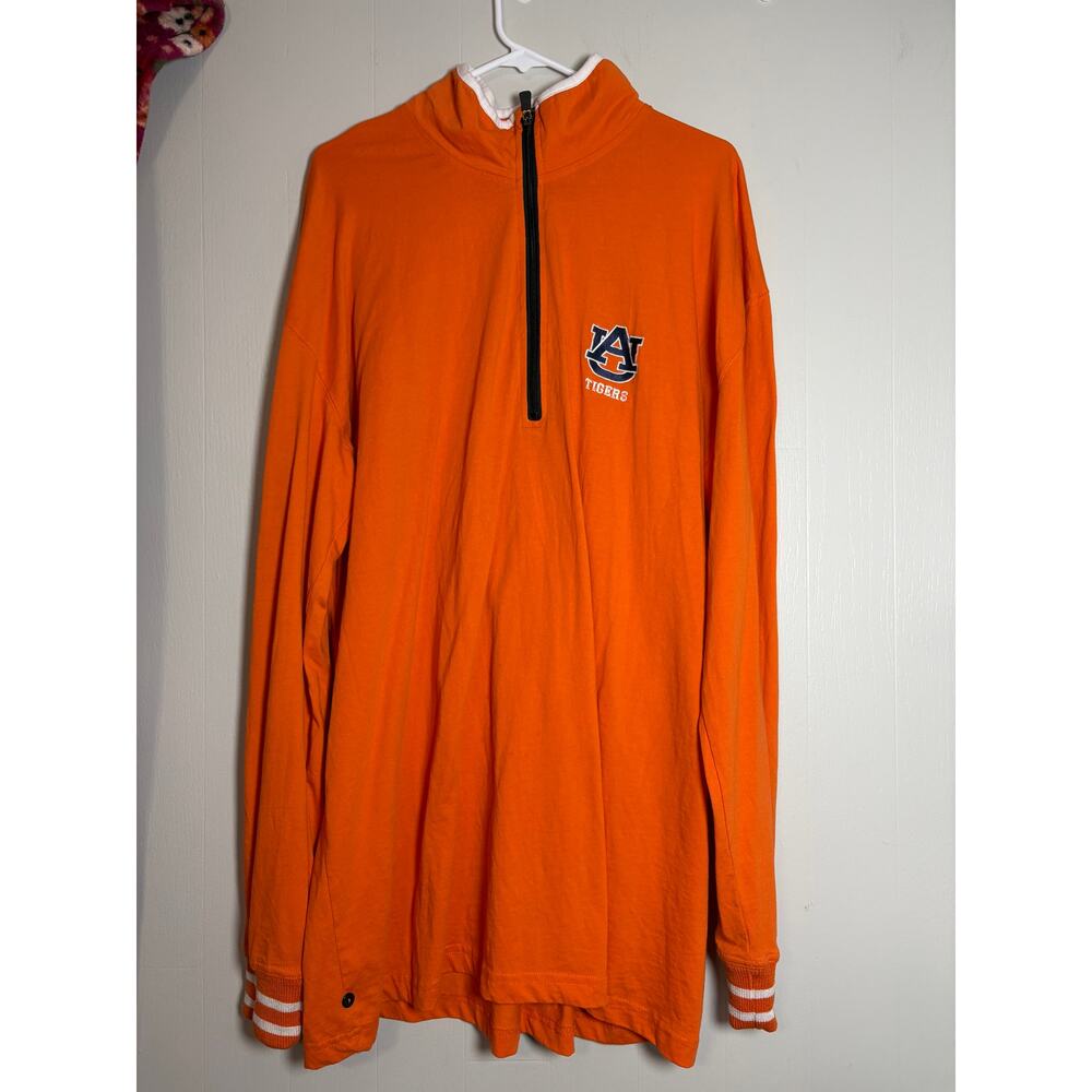 Auburn University Tigers 3XL Orange Embroidered Quarter Zip Franchise Pullover